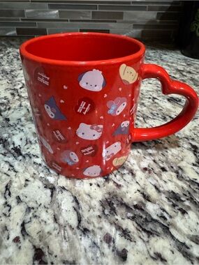 Hello Kitty and Friends Valentines Heart Handle Ceramic Mug